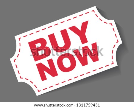red vector banner buy now