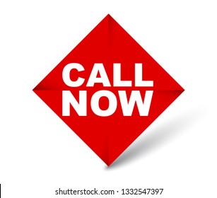 red vector banner call now