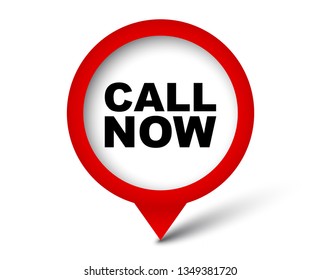 red vector banner call now