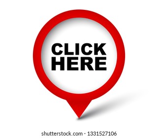 red vector banner click here