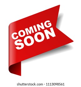 red vector banner coming soon