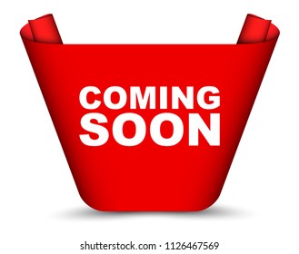 red vector banner coming soon