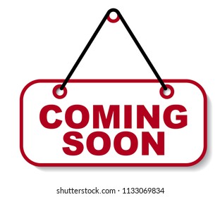 red vector banner coming soon