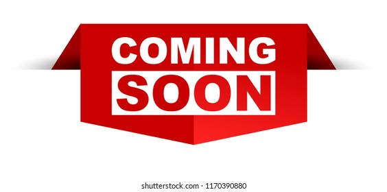 red vector banner coming soon