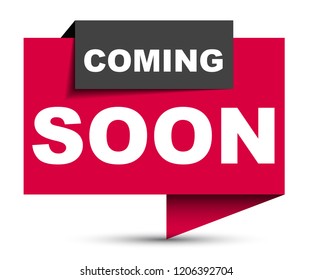 red vector banner coming soon