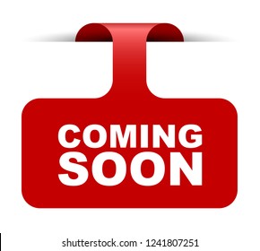 red vector banner coming soon