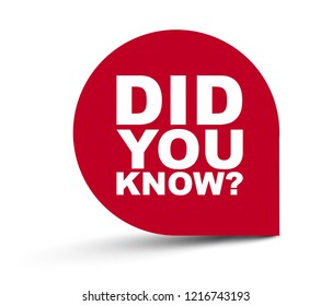 Red Vector Banner Did You Know