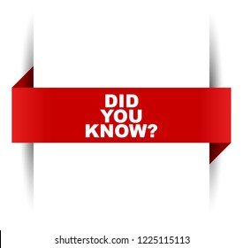 red vector banner did you know