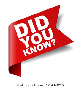 red vector banner did you know