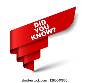 Red Vector Banner Did You Know