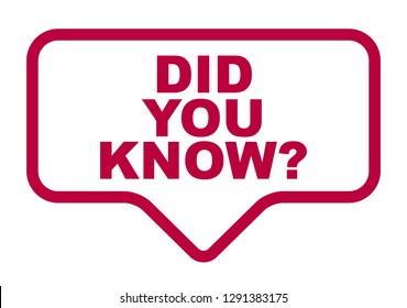 red vector banner did you know