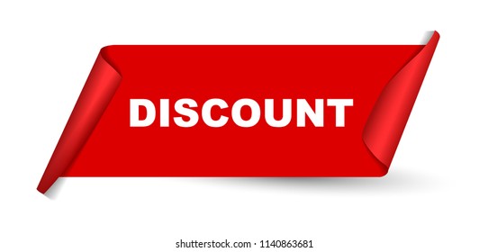 red vector banner discount