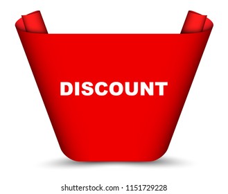 red vector banner discount