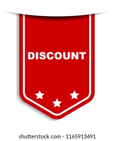 red vector banner discount