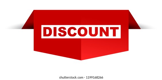red vector banner discount