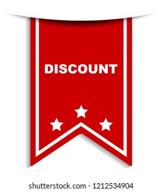 red vector banner discount
