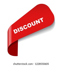 red vector banner discount