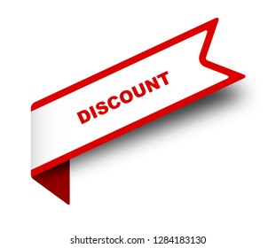 red vector banner discount