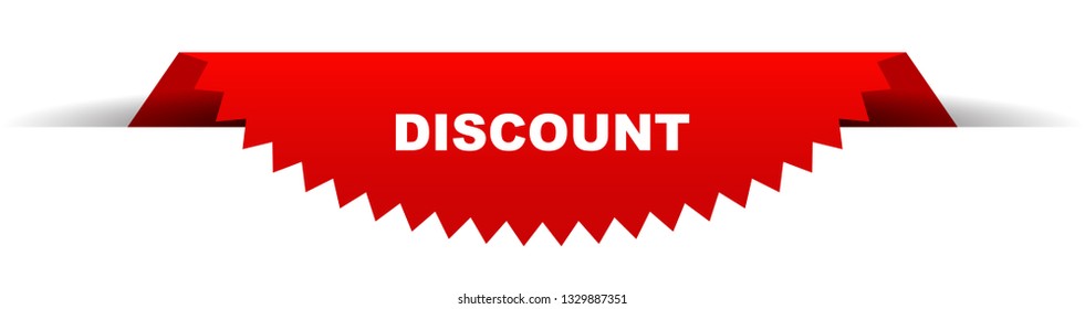 red vector banner discount