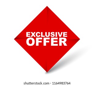red vector banner exclusive offer
