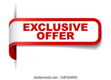 red vector banner exclusive offer