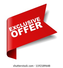 red vector banner exclusive offer