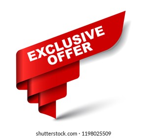 red vector banner exclusive offer