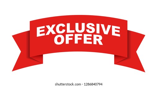 red vector banner exclusive offer
