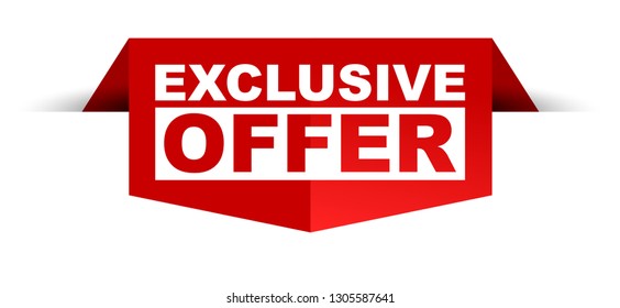 red vector banner exclusive offer