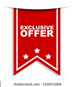 red vector banner exclusive offer