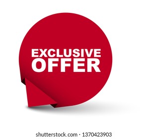 red vector banner exclusive offer