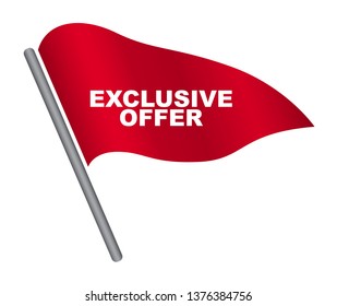 red vector banner exclusive offer