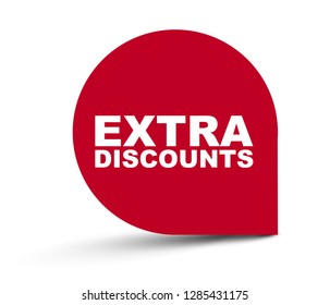 red vector banner extra discounts