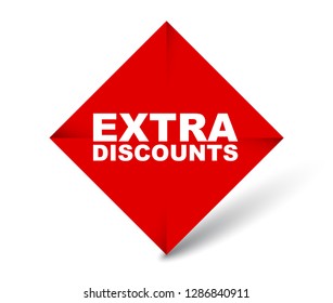 red vector banner extra discounts