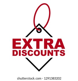 red vector banner extra discounts