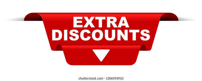 red vector banner extra discounts