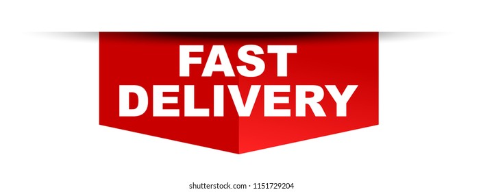 red vector banner fast delivery