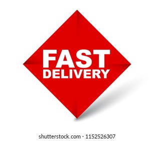 red vector banner fast delivery