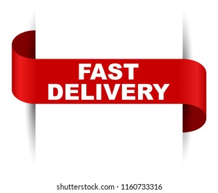 red vector banner fast delivery