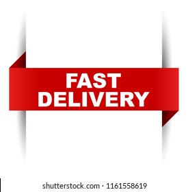 red vector banner fast delivery