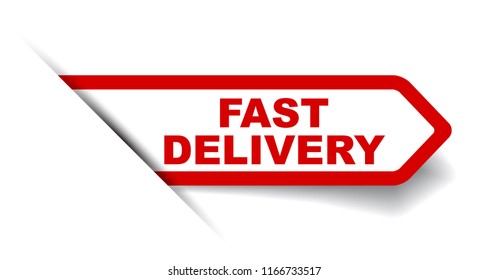 red vector banner fast delivery
