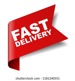 red vector banner fast delivery