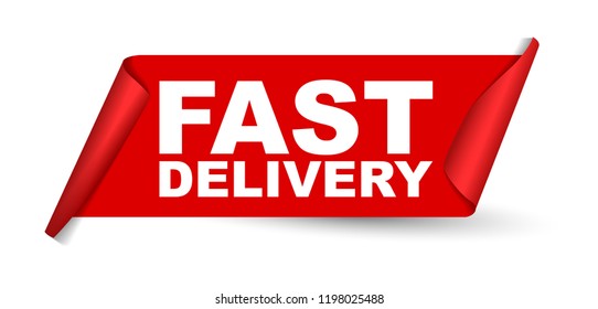 red vector banner fast delivery