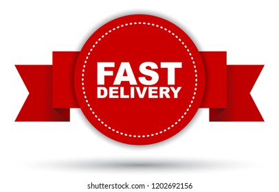 red vector banner fast delivery