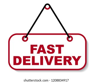 red vector banner fast delivery