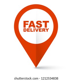 red vector banner fast delivery