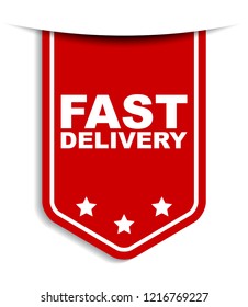 red vector banner fast delivery