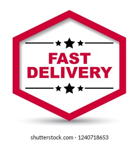 red vector banner fast delivery