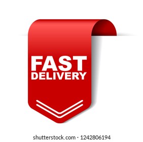 red vector banner fast delivery
