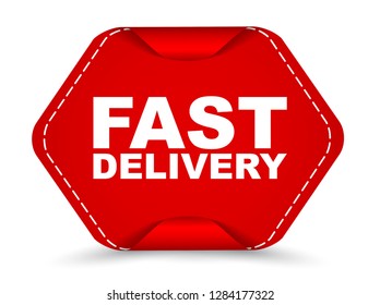 red vector banner fast delivery